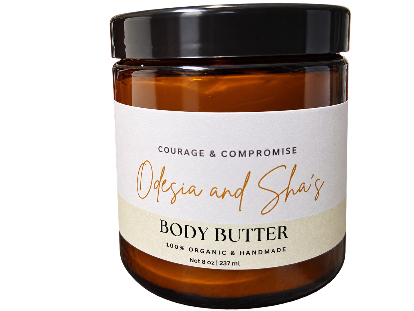 8 oz amber jar of Body Butter